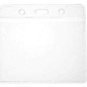 Visitor pass holder landscape eco friendly clear plastic ID badge holder pack of 100