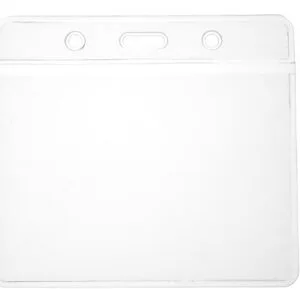 Visitor pass holder landscape eco friendly clear plastic ID badge holder pack of 100
